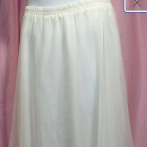 Ivory Chiffon Evening Maxi Skirt Size 16